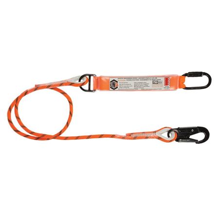 Single Leg Kernmantle 2M Shock Absorb Rope Lanyard With Hardware Kd & Sn RLO1KDSN