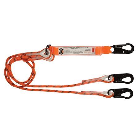 Double Leg Kernmantle 2M Shock Absorb Rope Lanyard With Hardware Sn X3 RLO2SNSN