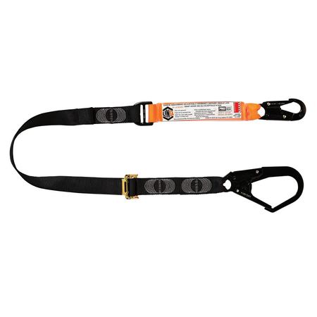 Elite Single Leg Shock Absorbing 2M Adjustable Lanyard With Hardware Sn & Sd WLA1SNSD