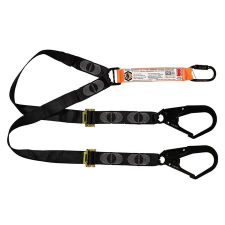 Elite Double Leg Shock Absorbing 2M Adjustable Lanyard With Hardware Kd & Sd X2 WLA2KDSD