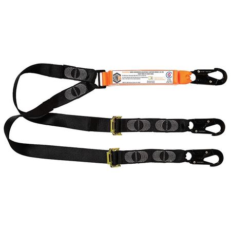 Elite Double Leg Shock Absorbing 2M Adjustable Lanyard With Hardware Sn X3 WLA2SNSN