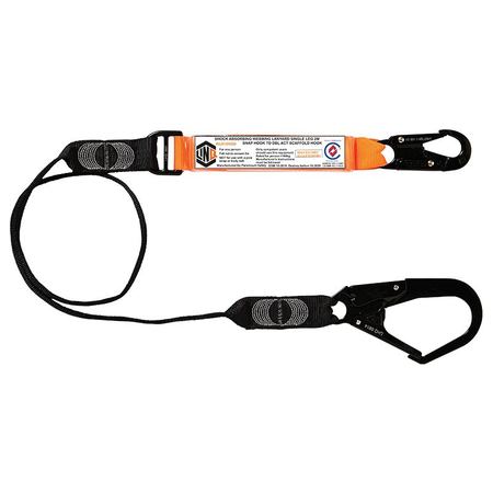 Elite Single Leg Shock Absorbing Webbing Lanyard With Hardware Sn & Sd WLO1SNSD