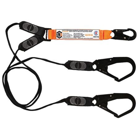 Elite Double Leg Shock Absorbing Webbing Lanyard With Hardware Sn & Sd X2 WLO2SNSD