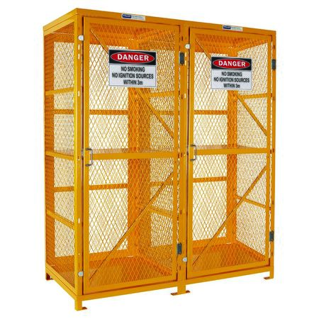 Forklift Storage Cage. 2 Storage Levels Up To 16 Forklift Cylinders. (Comes Flat Packed - Assembly Required) PSGC16F-FP