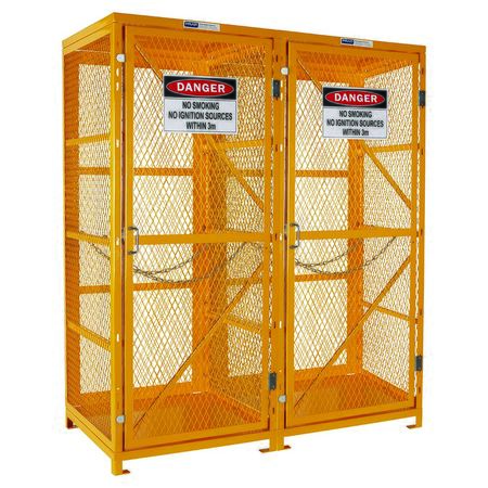 Gas Cylinder Storage Cage. 1 Storage Level Up To 18 G-Sized Cylinders PSGC18V