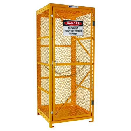 Gas Cylinder Storage Cage. 1 Storage Level Up To 9 G-Sized Cylinders. (Comes Flat Packed - Assembly Required) PSGC9V-FP