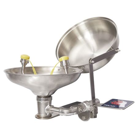Pratt Wall Mounted Eye Wash With Eye Wash Nozzle With Bowl No Treadle - Flip Top Lid SE582FTL