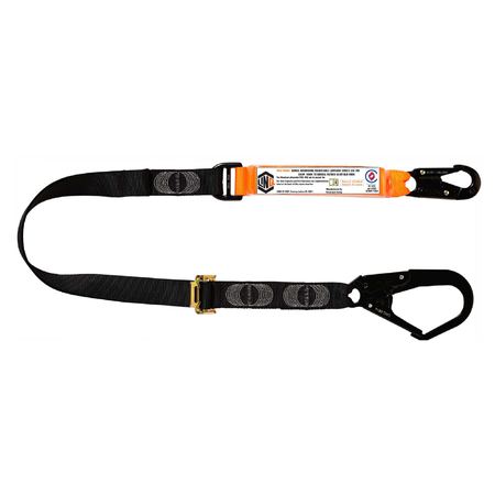 Elite Single Leg Shock Absorbing 2M Adjustable Lanyard With Hardware Sn & Sd WLA1SNSD