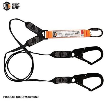 Elite Double Leg Shock Absorbing Webbing Lanyard With Hardware Kd & Sd X2 WLO2KDSD