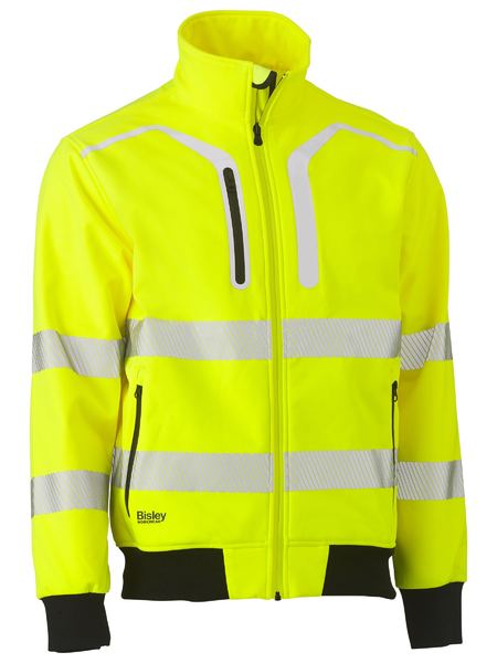Bisley BJ6979T Taped Hi Vis Soft Shell Bomber Jacket