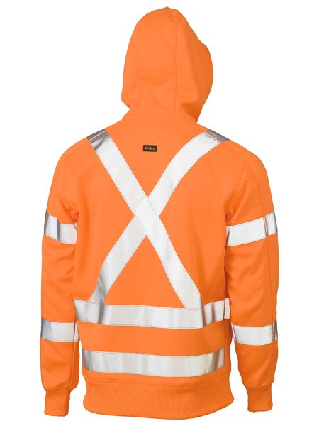 Bisley BK6819XT X Taped Hi Vis Zip Front Fleece Hoodie