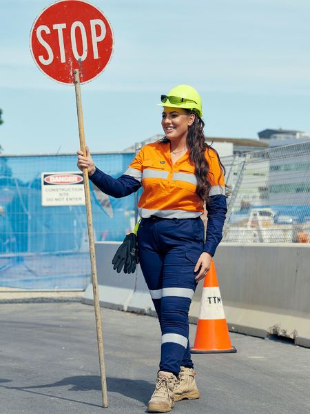 Bisley BPL6028T Women's Taped Cotton Cargo Cuffed Pants