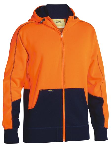 Bisley BK6819 Hi Vis Zip Front Fleece Hoodie