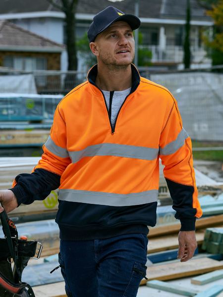 Bisley BK6989T Taped Hi Vis 1/4 Zip Fleece Pullover