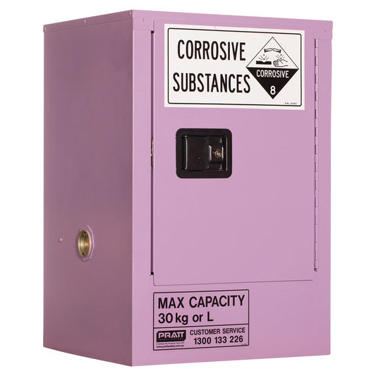 Corrosive Substance Storage Cabinet: Metal - 30L - 1 Door - 1 Shelf 5516ASPH