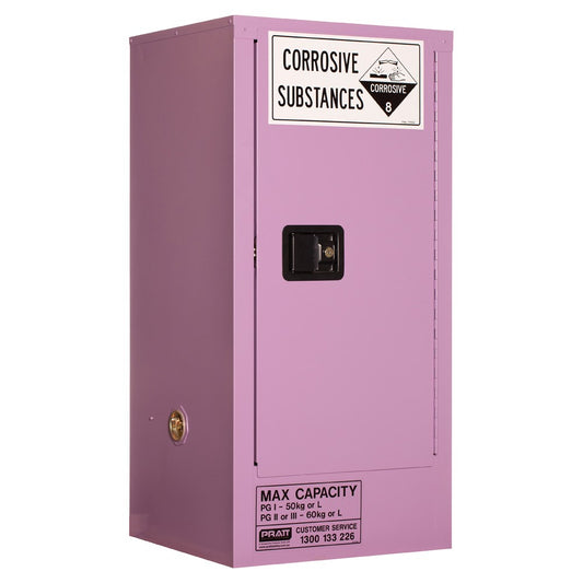 Corrosive Substance Storage Cabinet: Metal - 60L - 1 Door - 2 Shelves 5517ASPH