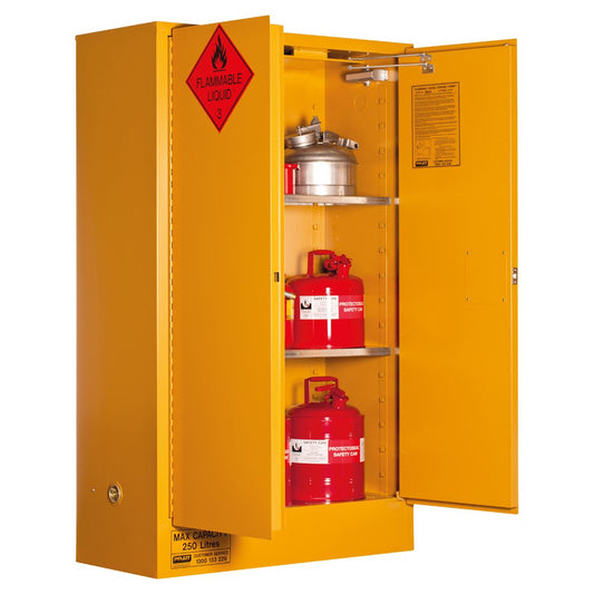 Flammable Liquid Storage Cabinet: 250L - 2 Doors - 3 Shelves 5545AS
