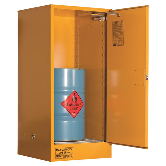 Flammable Storage Cabinet 205L - 1 Door, Roller Set Shelf 555VS