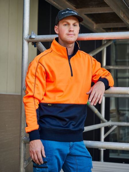 Bisley BK6989 Hi Vis Fleece 1/4 Zip Pullover
