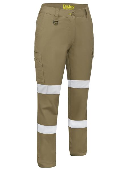 Bisley BPLC6008T Woman's Taped Stretch Cotton Drill Cargo Pants