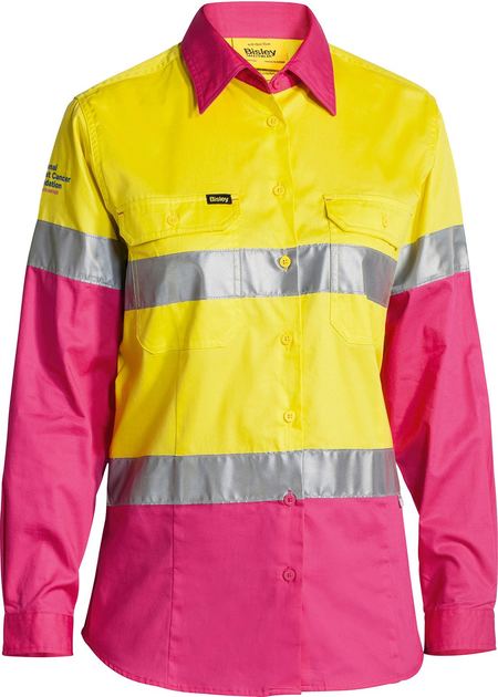 Bisley BL6696T Women's Taped Hi Vis Cool Lightweight Drill Shirt