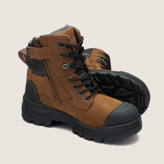 Blundstone 8066 Rotolex Saddle Brown Zip/Lace Safety Boot