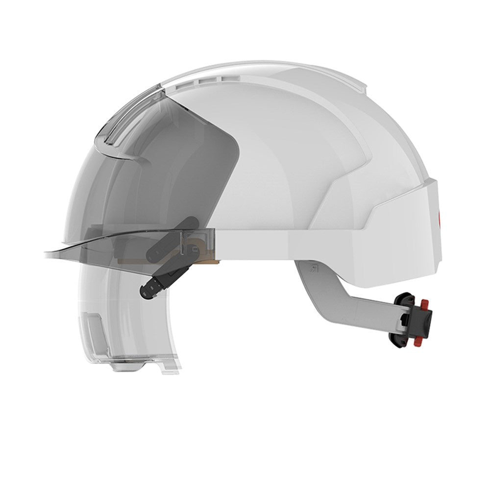 Evo Vista Lens Non Vented White/Smoke Helmet - Wheel Ratchet - Clear Lens