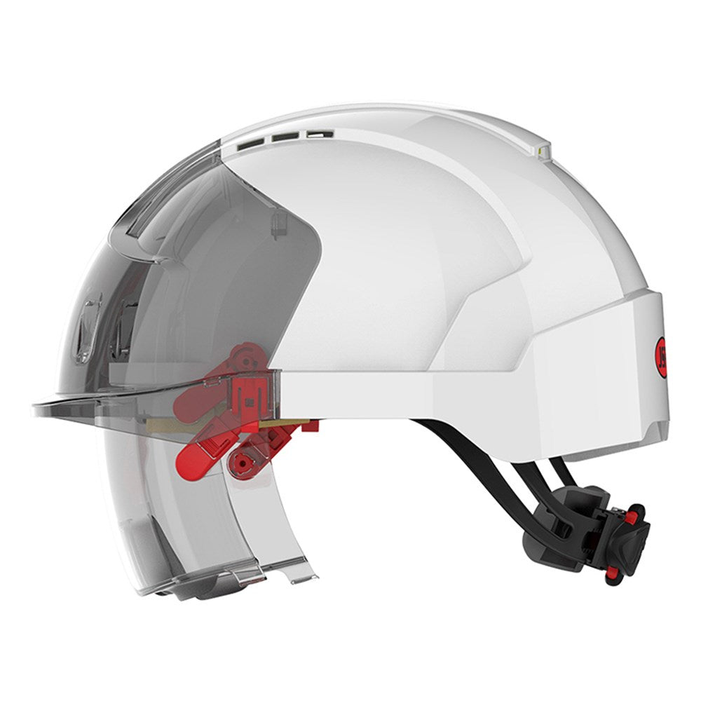 Evo Vista Lens Vented White/Smoke Helmet - Wheel Ratchet - Clear Lens