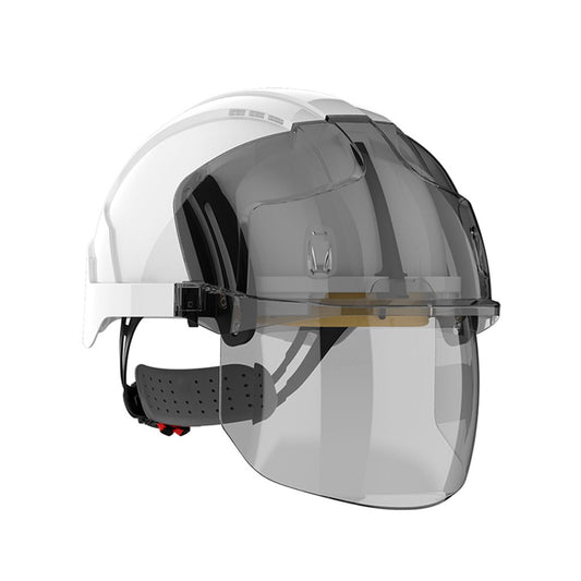 Evo Vista Shield Non Vented White/Smoke Helmet - Wheel Ratchet - Clear Visor