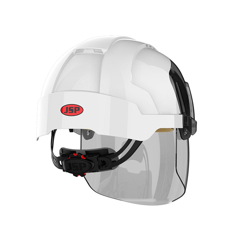 Evo Vista Shield Non Vented White/Smoke Helmet - Wheel Ratchet - Clear Visor