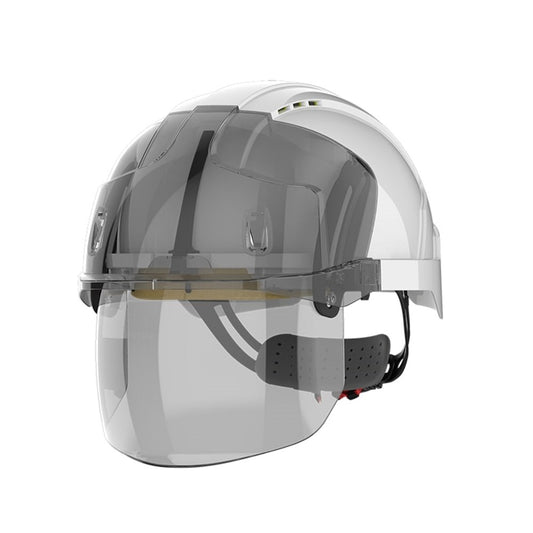 Evo Vista Shield Vented White/Smoke Helmet - Wheel Ratchet - Clear Visor
