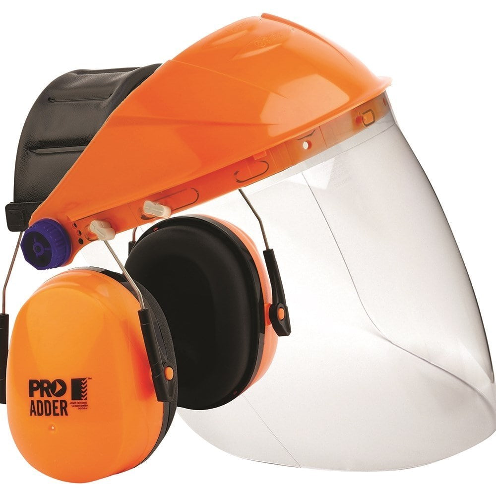 Striker Browguard + Clear Visor + Adder Earmuff Combo BGVCEADD