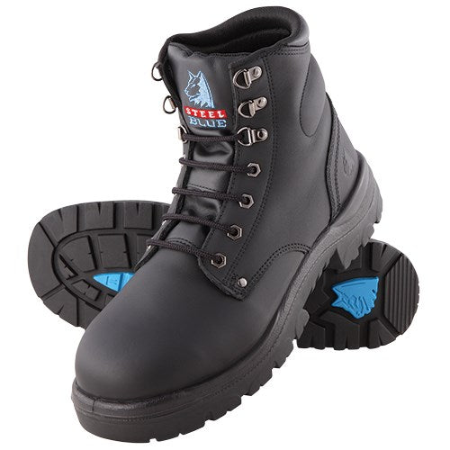 Steel Blue Argyle Lace-Up Safety Boot 312102