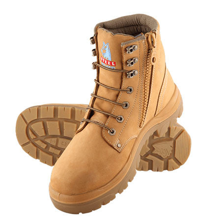 Steel Blue Argyle Lace/Zip Safety Boot 312152