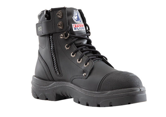 Steel Blue Argyle Lace/Zip/Bump Safety Boots 312652