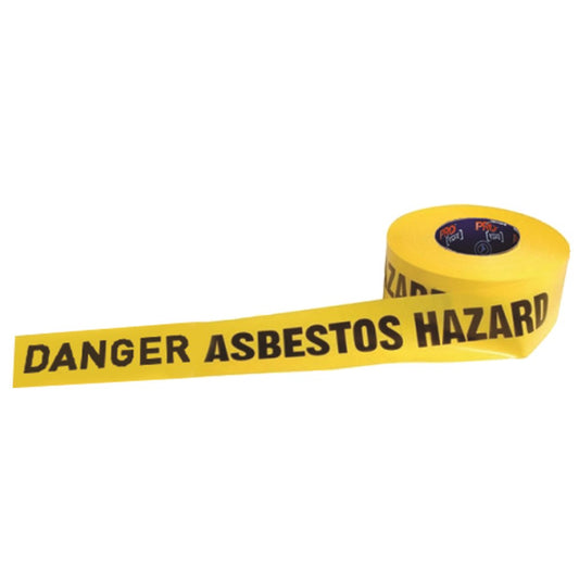 Barricade Tape - 300M X 75Mm Danger Asbestos Dust Hazard Print DADH30075