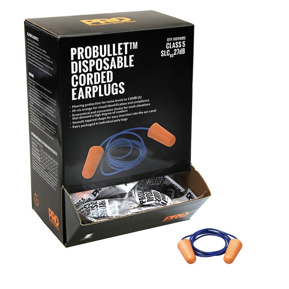 Probullet Disposable Earplugs Corded EPOC