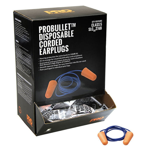 Probullet Disposable Earplugs Corded EPOC