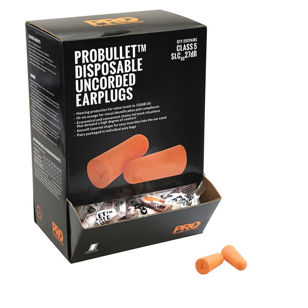 Probullet Disposable Uncorded Earplugs Uncorded EPOU