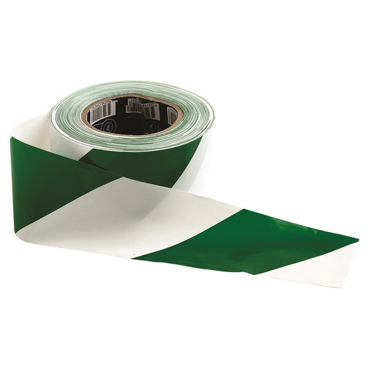 Barricade Tape - 100M X 75Mm Green & White GW10075