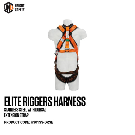 Elite Riggers Harness With Dorsal Extension Strap cw Harness Bag (NBHAR) H301-DRSE