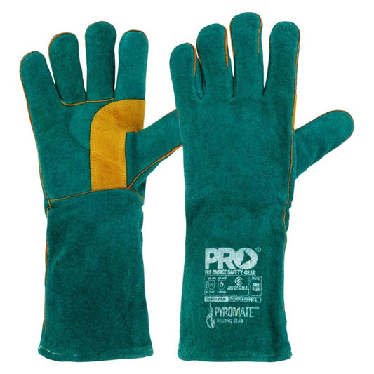 Pyromate South Paw Left Hand Pair -Green & Gold Kevlar Glove Green LGW16E