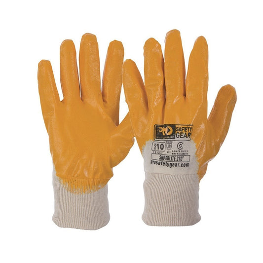 Super-Lite Orange 3/4 Dipped Gloves NBR - PK12