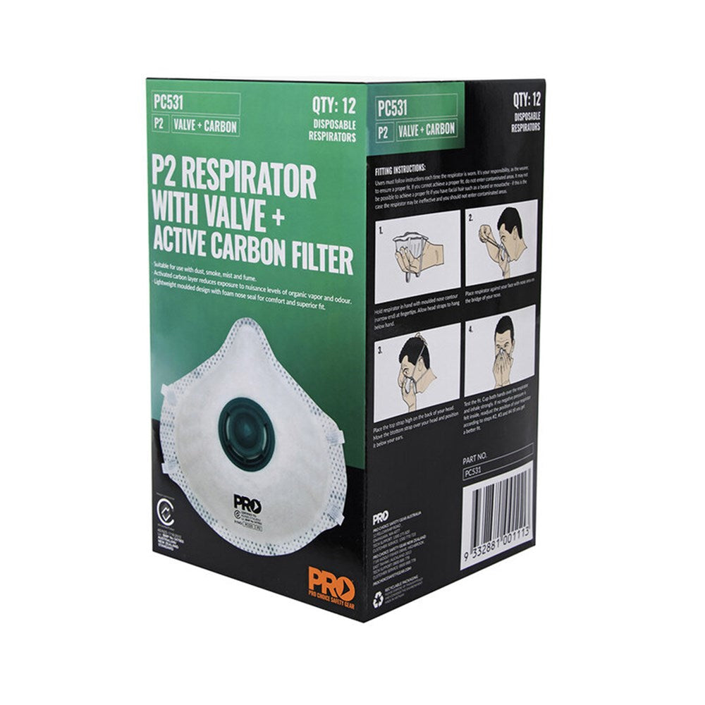 Dust Masks P2+Valve+Carbon PC531