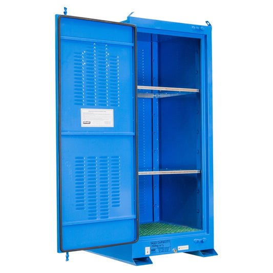 Dangerous Goods Outdoor Storage Cabinet:250L - 1 Door - 3 Shelves POD250D