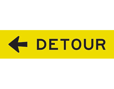 Detour Left 1200x300 Class 1 Reflective