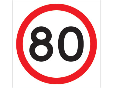 80km/h 600x600 Class 1 Reflective