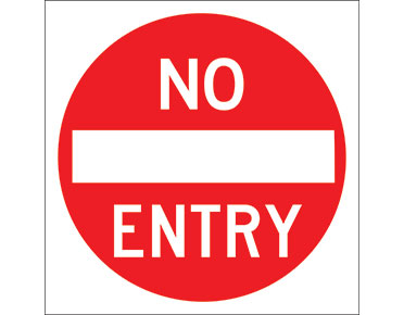 No Entry 600x600 Class 1 Reflective