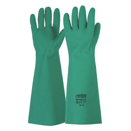 45Cm Green Nitrile Gauntlet Gloves RNU22