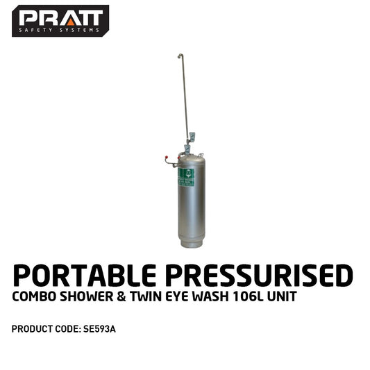 Portable Pressurised Combo Shower & Twin Eye Wash 106L Unit SE593A